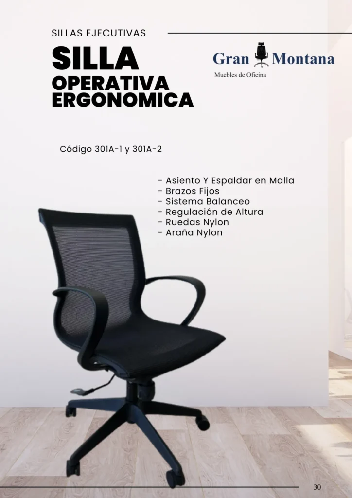 Gran Montana - Silla Operativa Ergonómica en Quito